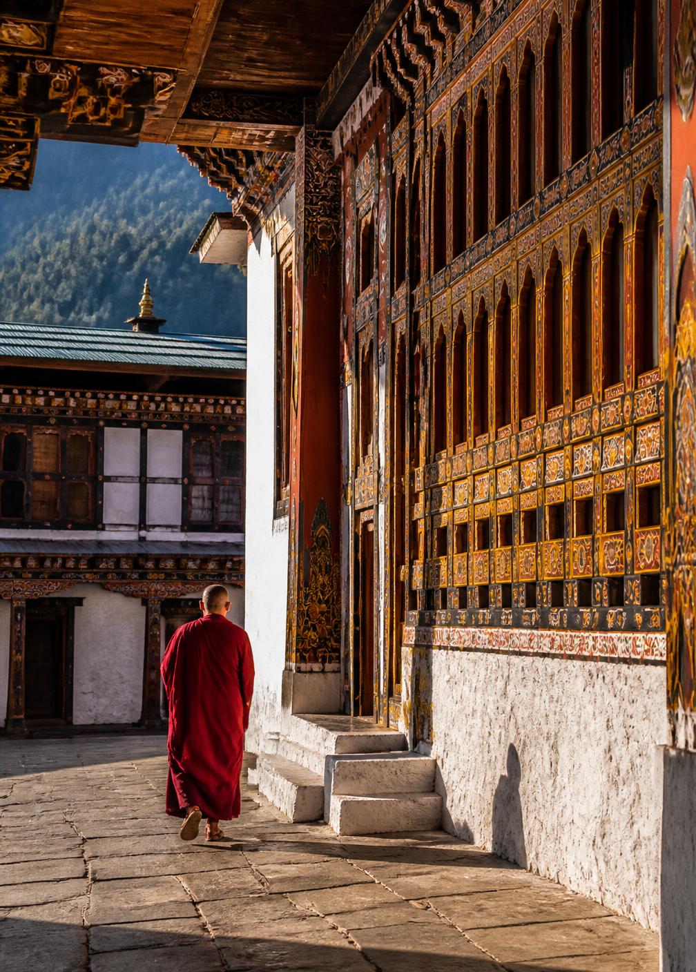Bhutanese monastery courtyard