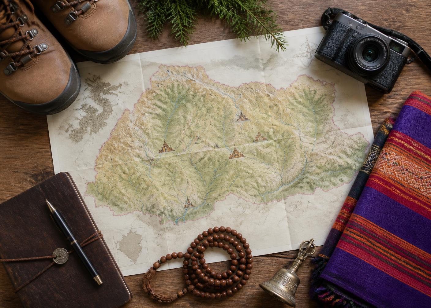 Bhutan travel planning map and essentials