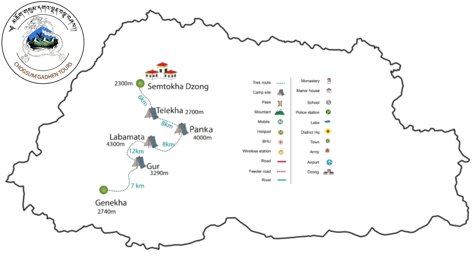 Dagala Thousand Lakes Trek Route Map